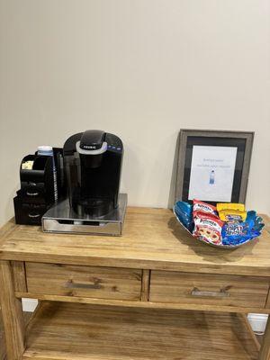 Coffee and snack station