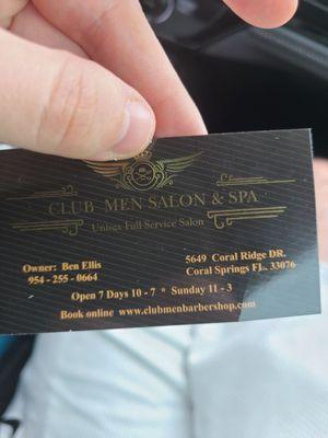 Club Men Salon & Business card