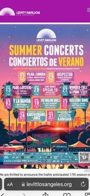 FREE Summer Concert Series at the historic MacArthur Park on Saturdays from June 22 to August 31 @ LEVITT PAVILION in LA.