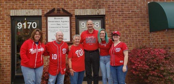 Brown's Insurance Agency was thrilled that the Washington Nationals went to (and subsequently won) the World Series!