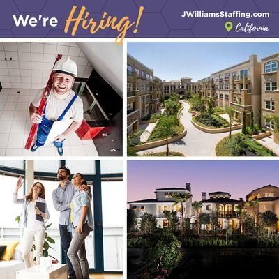 Work for the #1 Real Estate Staffing company! We're hiring, apply today at JWilliamsStaffing.com