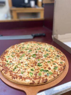 Pepper and onion pizza