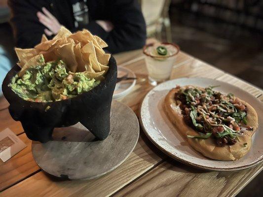 Navajo Frybread- chorizo, fig, ricotta, caramelized onion, watercress, mexican crema, pico de gallo