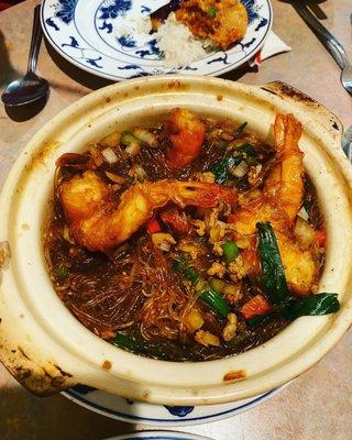 Shrimp and glass noodle stew