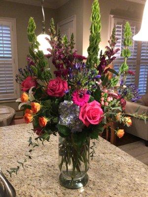 Birthday celebration floral arrangement. WOW!!!