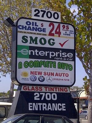 Convenient to smog check, glass tinting, and Enterprise car rental, if needed.