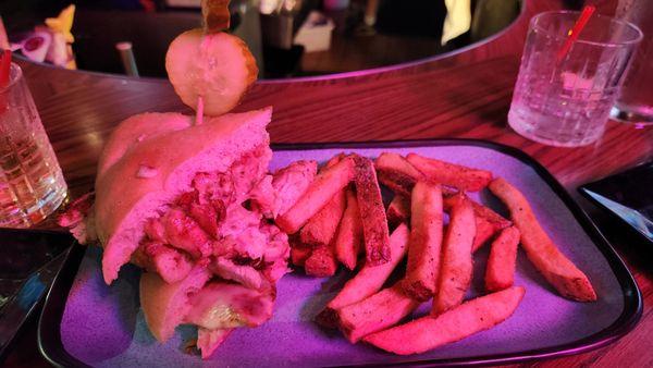 Chicken Pesto Panino & Fries