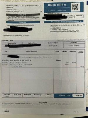 Medical bill from DMG.