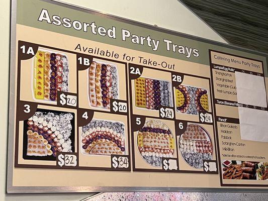 Party Tray prices as of May 30, 2022