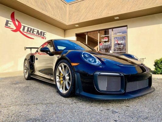 Porsche GT2RS with Prestige Spectra PhotoSync IRD Window Tint and Prestige ClearGuard Nano Paint Protection Film (Clear bra)