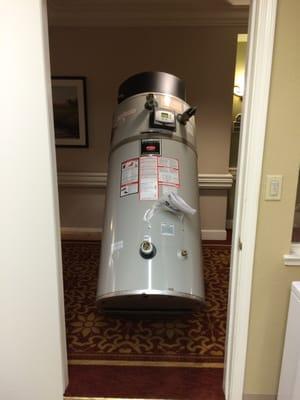 Commercial water heater made by Bradford and White being installed by A-1. Provided by WHCI supply.