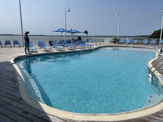 Outdoor pool! The bar is on the left of this pool.