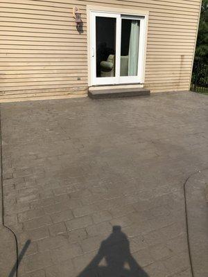 Stamped Concrete Back Patio.