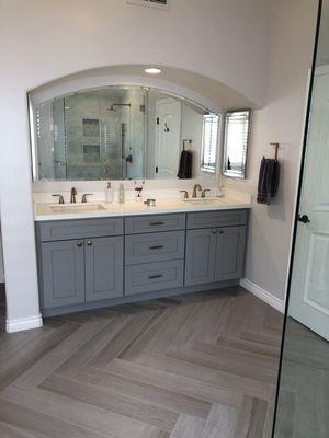 Bathroom remodel los angeles, tile work, shower, cabinets, electrical, plumbing