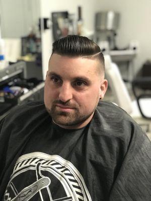 Midfade combover pomp by Barber Jimmel. Call/text (707) 567-3291!