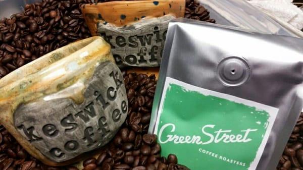 Each week Keswick Coffee House coffee is roasted locally by  Green Street Coffee in Philadelphia