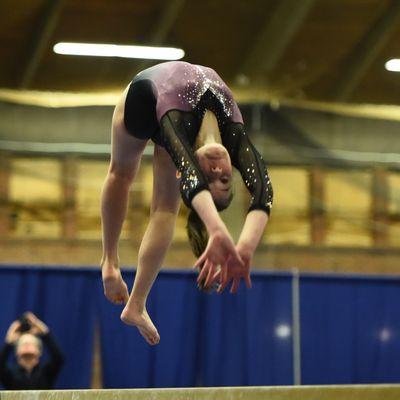 Silk City gymnast during competition