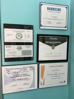 Licenses and certifications