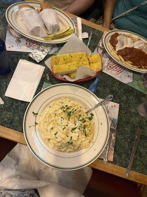 Large Alfredo and Chicken Parmesan Full Pan and LG Pastramii & Cheese Sub