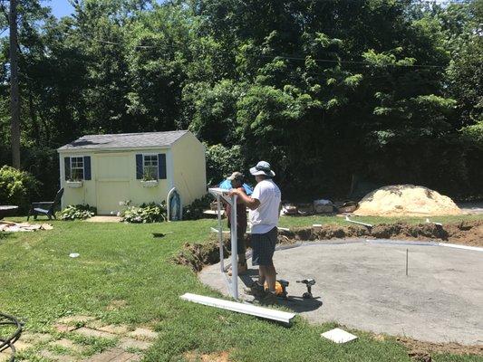 Above ground pool excavation