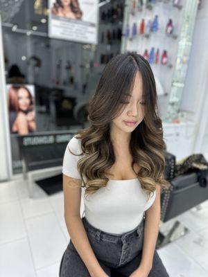 Brown Honey peekaboo Balayage