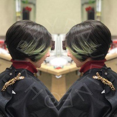 Razor cut by Senior Stylist, Pauline