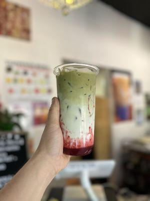 Tried their new strawberry matcha