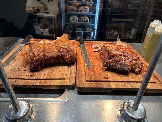 Porchetta and steak ready for the slicing