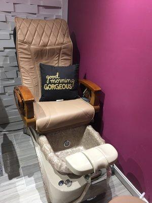 One of the beautiful and comfy pedicure chairs