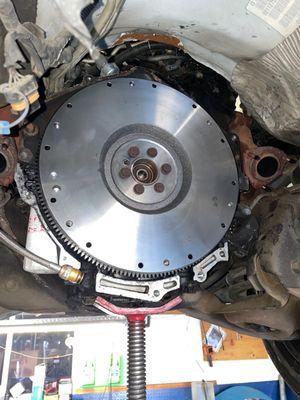 New flywheel installed on Chevy S-10.