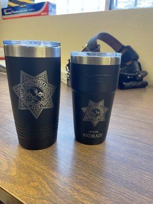 Engraved tumblers