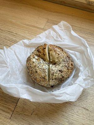 Everything bagel with scallion cream cheese