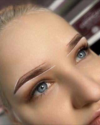 Eyebrows shaping.
Shape is individual for every client