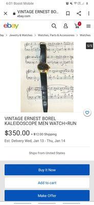 I have an Ernest Borel kaleidoscope watch comparable to these....would u be interested