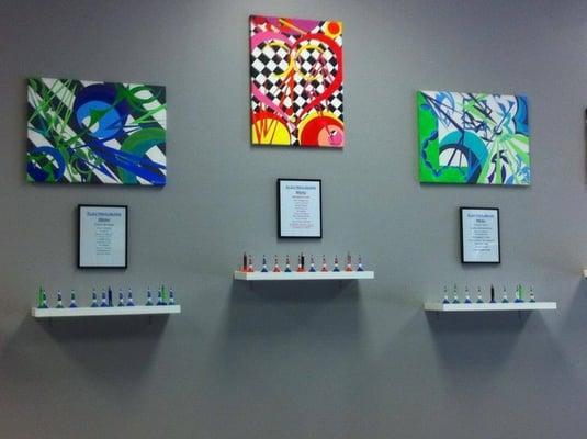 Some of the fabulous art on display in our vape lounge