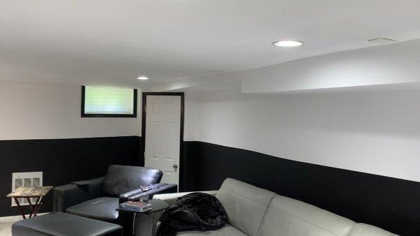 Interior painting, two-tone design.