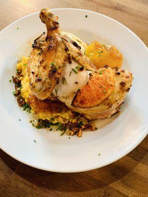 1/2 roasted chicken with corn pudding