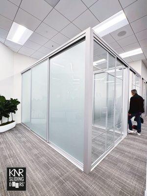 Office partitions glass doors