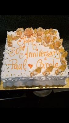 Golden anniversary cake