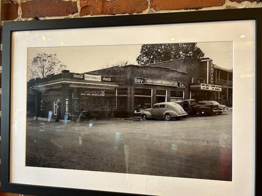 Picture of one of the original businesses this restaurant featured.