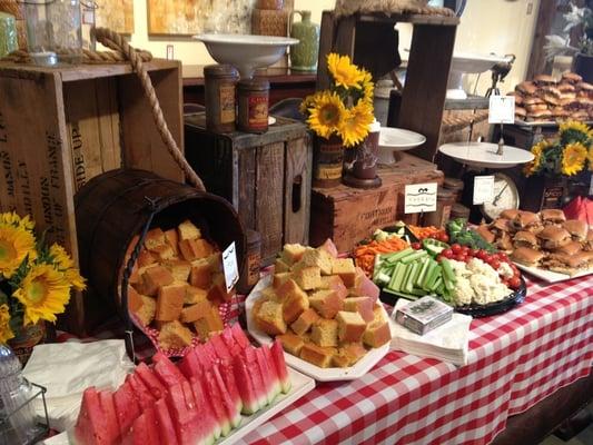 Amazing display of delicious BBQ items @ Harvest's Opening party.