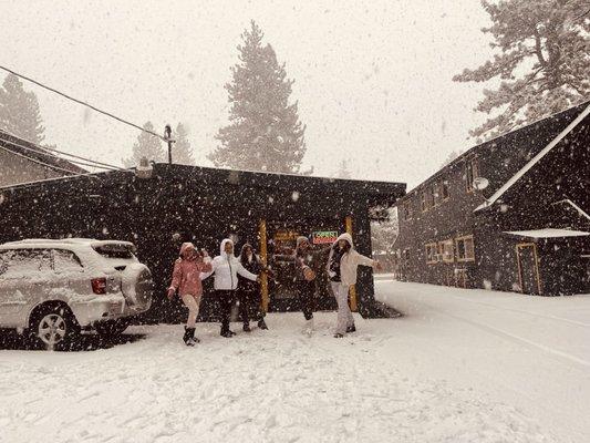 Happy, Satisfied Customers enjoying the snowfall!