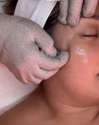 Microcurrent facial to tackle aging.