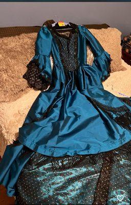 The 18th century dress that was nicely dry cleaned.