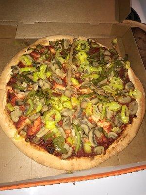 Veggie (vegan) Pizza - they loaded the veggies