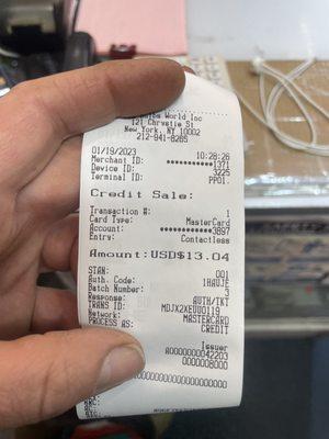 Receipt for 12v sockets