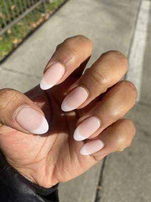 Nail tips with dip powder