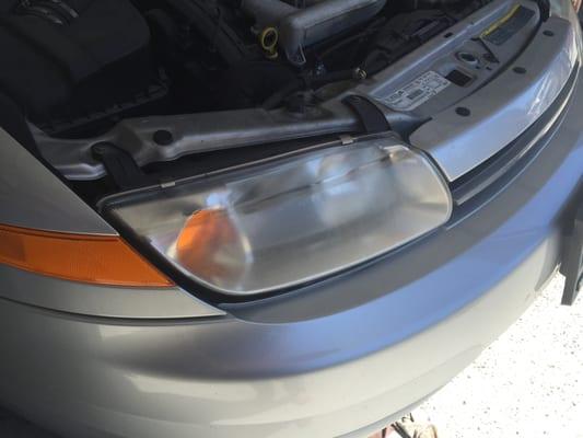 Before Picture of the head lights!