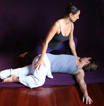 gentle twist during Thai Yoga Massaage