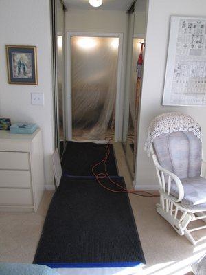 They put down runners to avoid tracking construction dust & debris through the house.